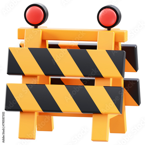 Plakat 3D Under Construction Barrier Illustration