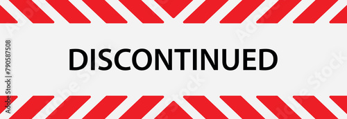 discontinued sign on white background