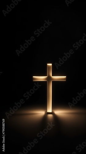 Christian cross dark black background