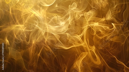 Mesmerizing Golden Smoke Swirls and Mystical Visual for Luxurious Event Themes and Lavish