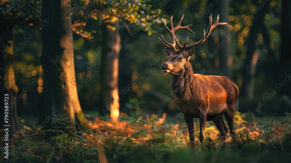 Ethical red deer in the forest