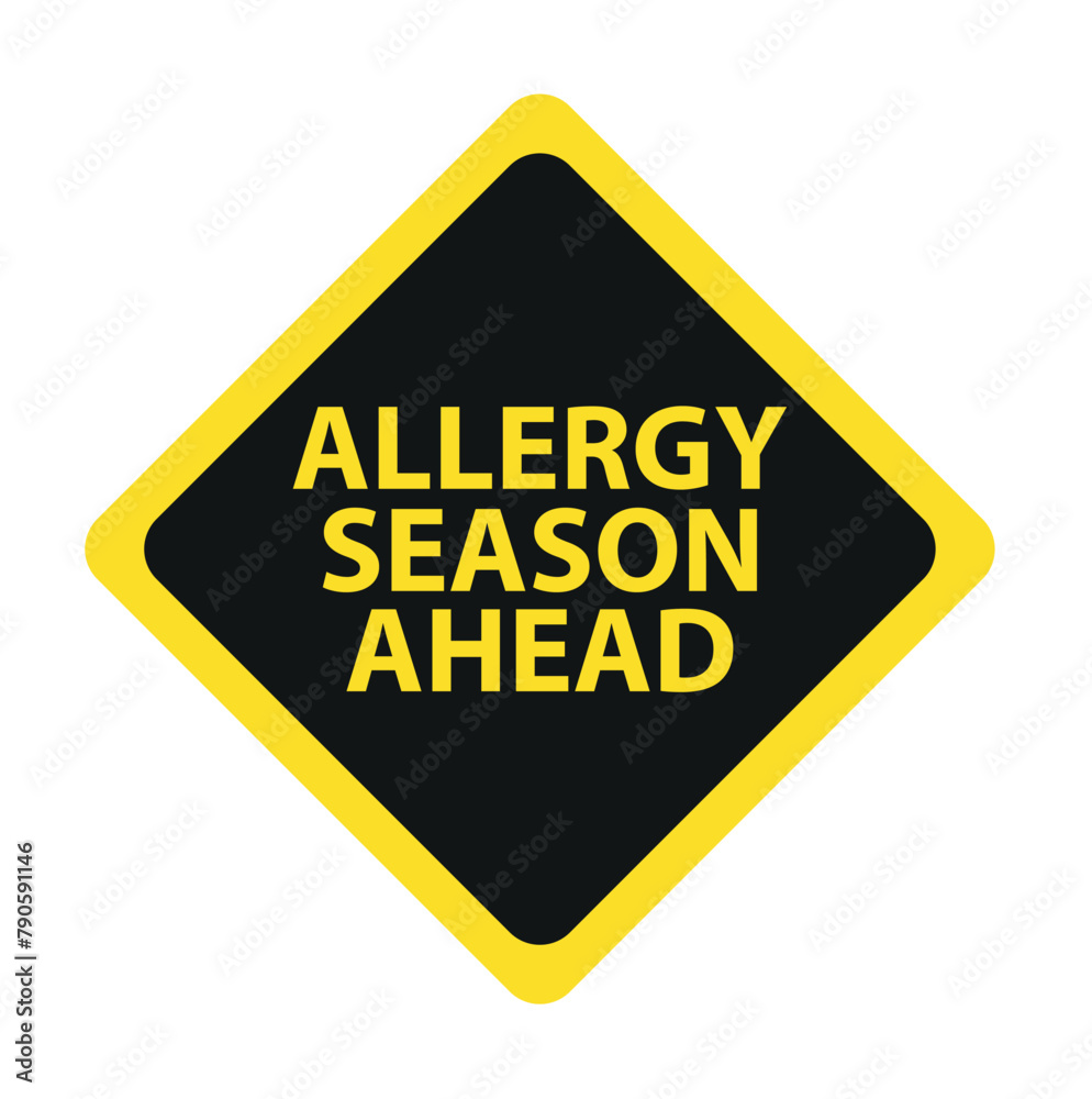 Yellow allergy season ahead sign background vector icon. Yellow allergy season ahead sign background vector icon.