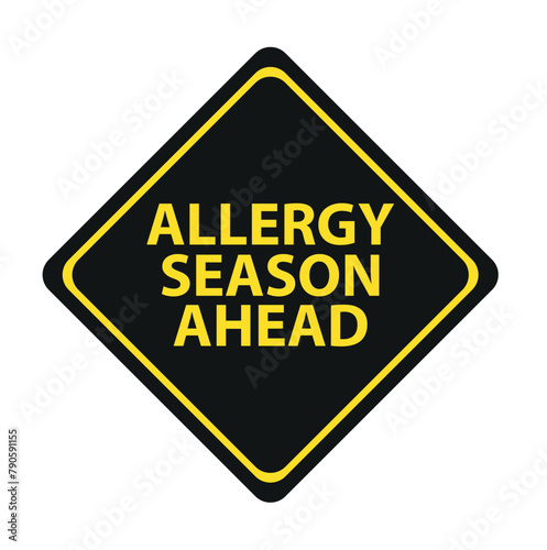  Yellow allergy season ahead sign background vector icon.