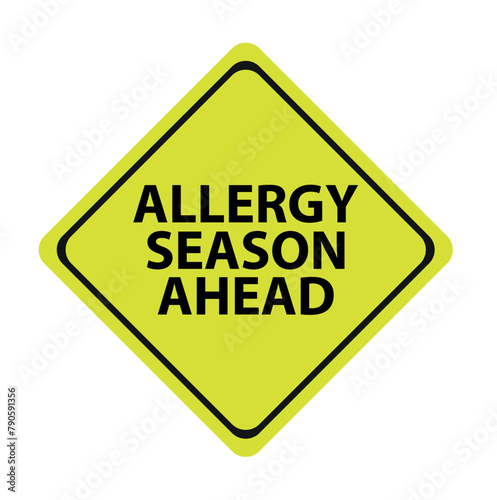  Yellow allergy season ahead sign background vector icon.