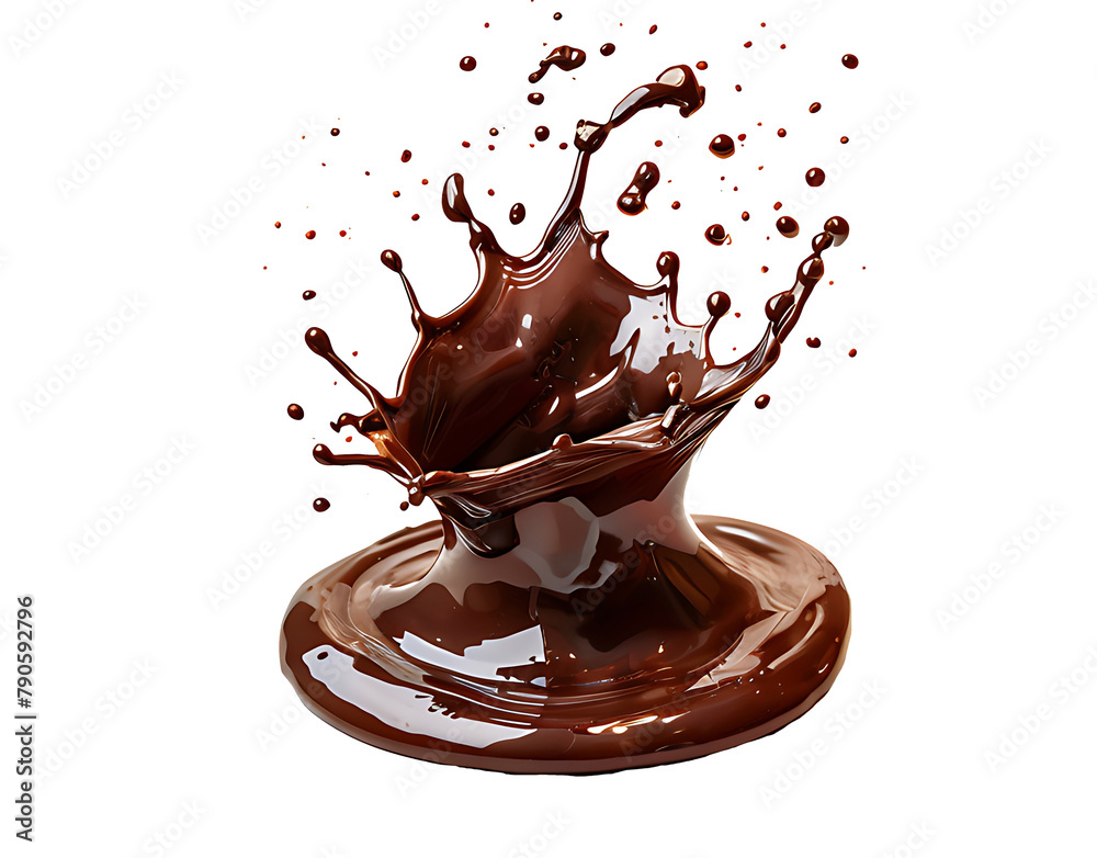 Fototapeta premium Set of chocolate splashes, cut out