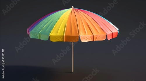 Vibrant and 3D Rendered Beach Umbrella Icon for Summer-Themed Designs and Decor