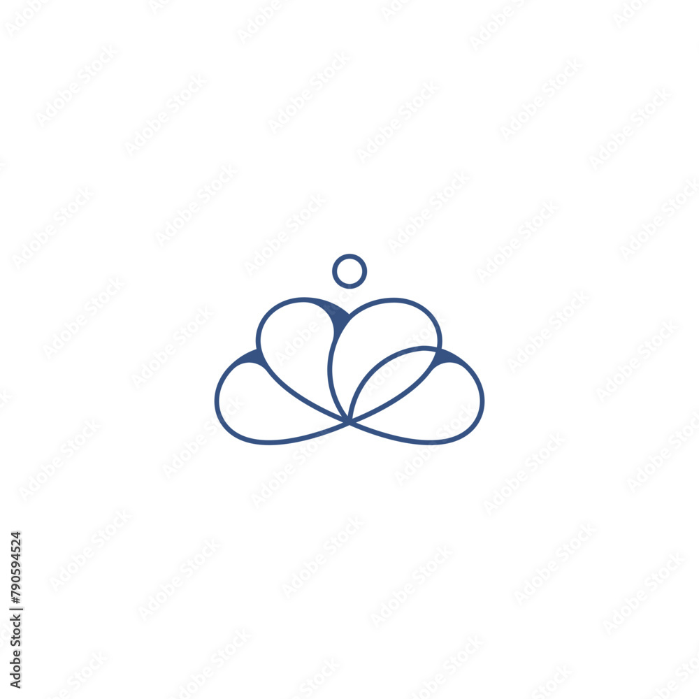 Obraz premium Heart Love Zen Flower Logo Vector Design