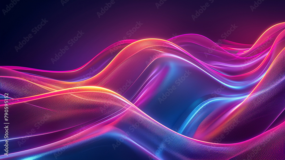 Naklejka premium カラフルなラインの華やかな背景イラスト