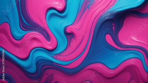 Abstract background with vibrant magenta and blue hues, resembling liquid acrylic.