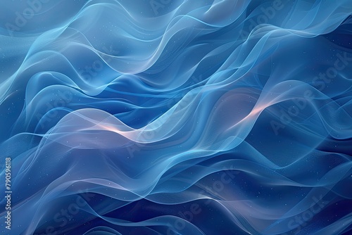 Shiny blue gradient with wavy patterns background