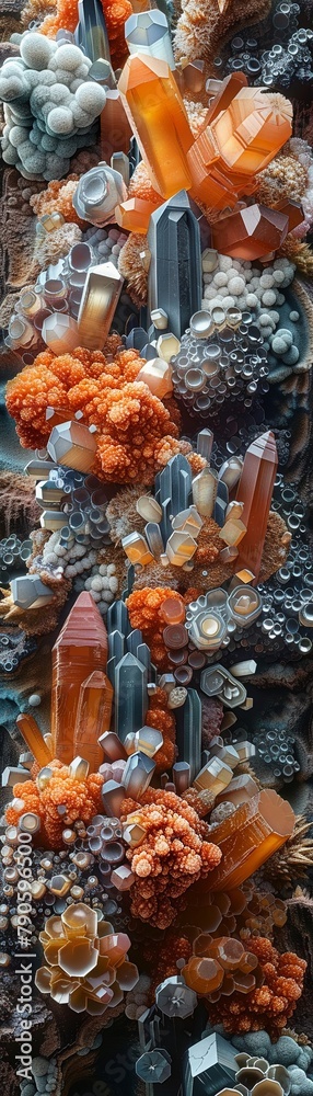 Delve into the intricate world of minerals with a birds-eye view concept Showcase the mesmerizing microstructures under high magnification, highlighting their geological Delve into the intricate world of minerals with a birds-eye view concept Showcase the mesmerizing microstructures under high magnification, highlighting their geological