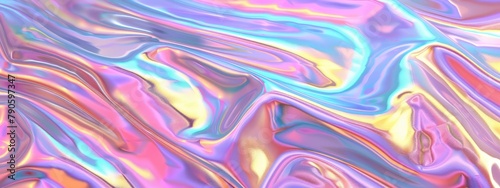 Pastels with wavy creases and holographic iridescence