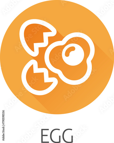 An egg food icon concept. Possibly an icon for the allergen or allergy.
