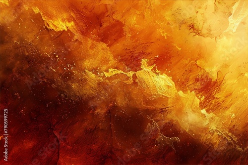 Molten lava meets fiery skies in a digital painting that evokes both awe and trepidation. photo