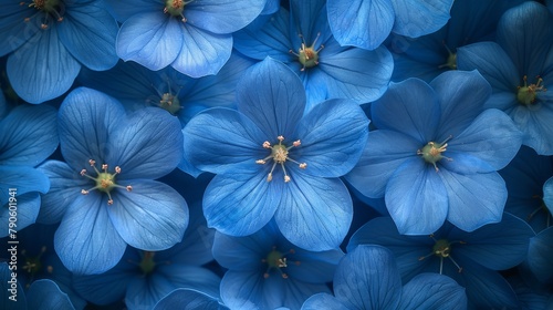  A cluster of blue flowers, surrounded by more clusters of blue flowers