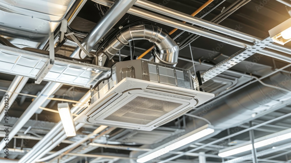 Commercial air conditioner installed on the ceiling