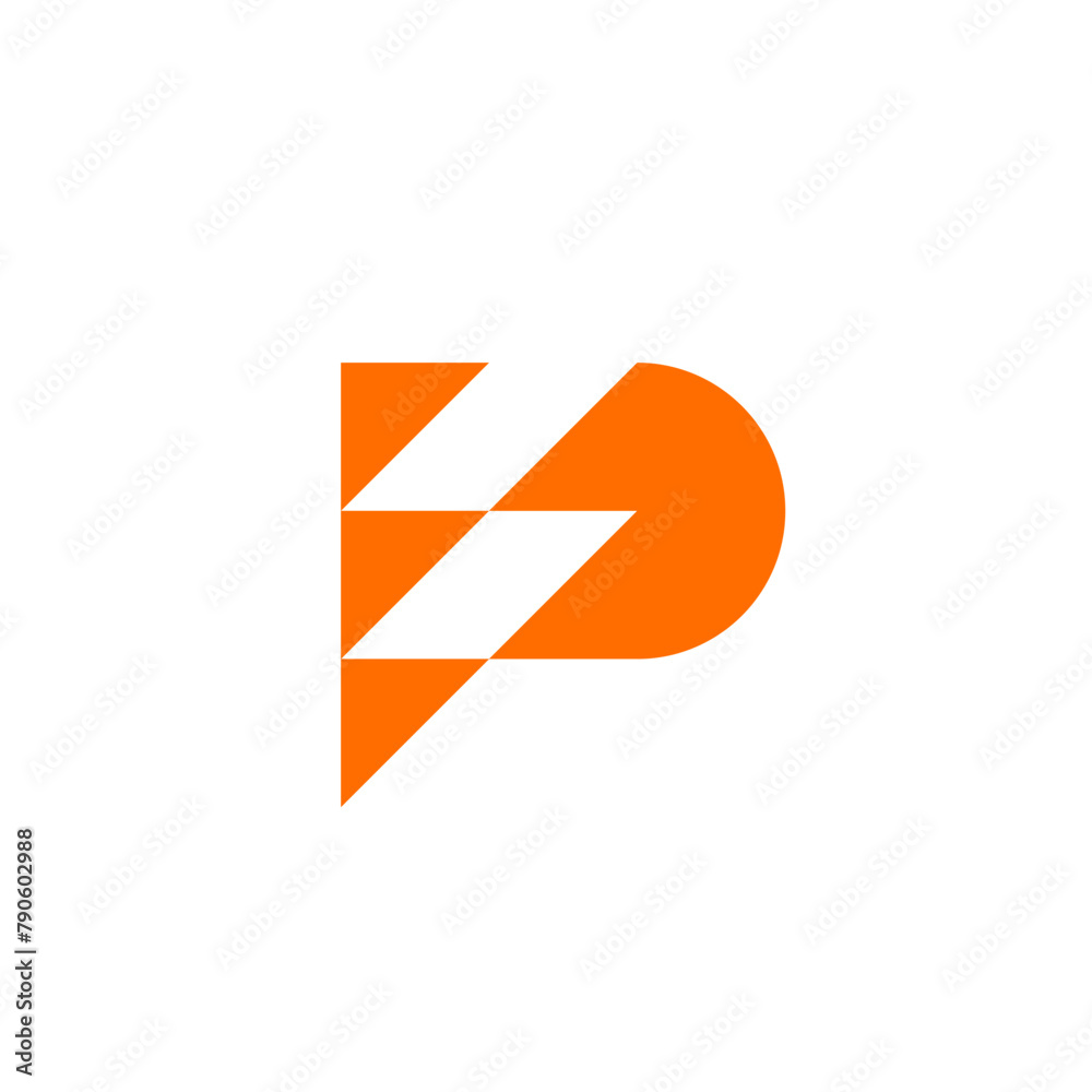 P Letter with Electric Bolt Energy Logo Vector Design P Letter with Electric Bolt Energy Logo Vector Design