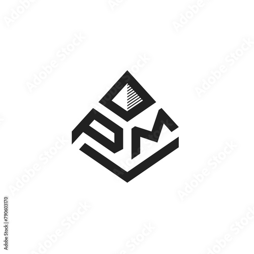 Pyramid PM Letter Logo Vector Design