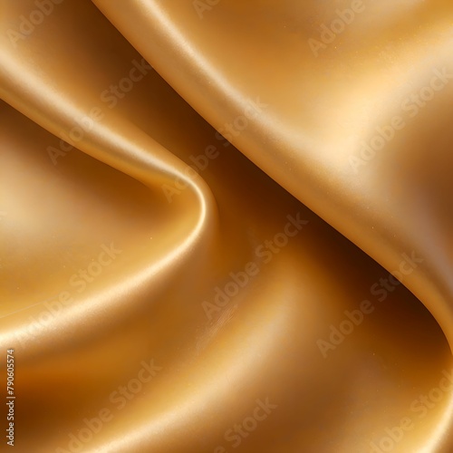 Golden Silk Whispers  A Luxurious Blend of Soft Waves and Smooth Textures in Satin Gold
