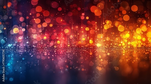  An image featuring a vibrant, multi-toned backdrop with numerous lights situated at its core photo