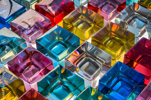 Colorful glass cubes pattern for background