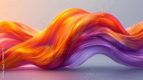  A 3D rendering displays a multihued wave of hair; it appears as if emerging from the water photo