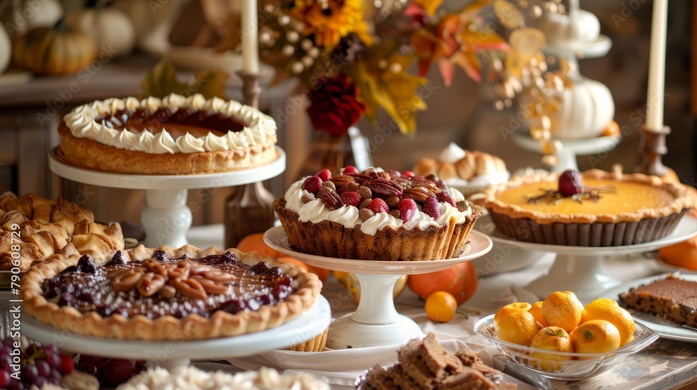 Thanksgiving Dessert Spread, Artful Arrangement of Sweets