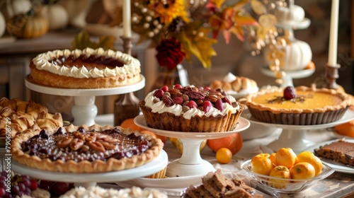 Thanksgiving Dessert Spread, Artful Arrangement of Sweets