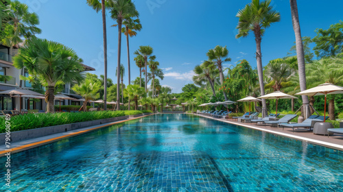 Wallpaper Mural Hotel luxury outdoor swimming pool. Paradise. Tourism. Travel. Relaxation. Calmness. Vacation. Torontodigital.ca