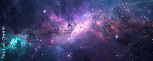 Lovely galaxy of stars with teal and purple hues