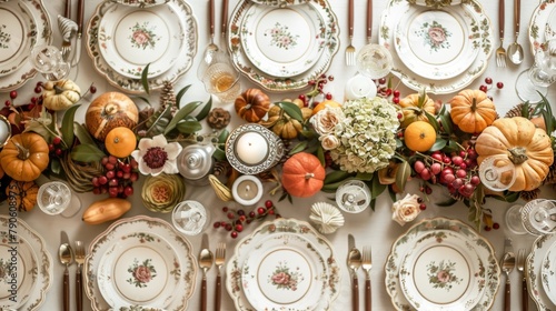 Elegant Thanksgiving Table, Festive and Traditional Decor