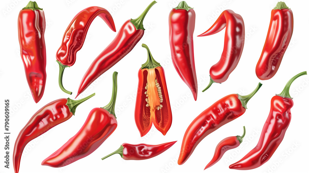 red chilies isolated on white red chilies isolated on white