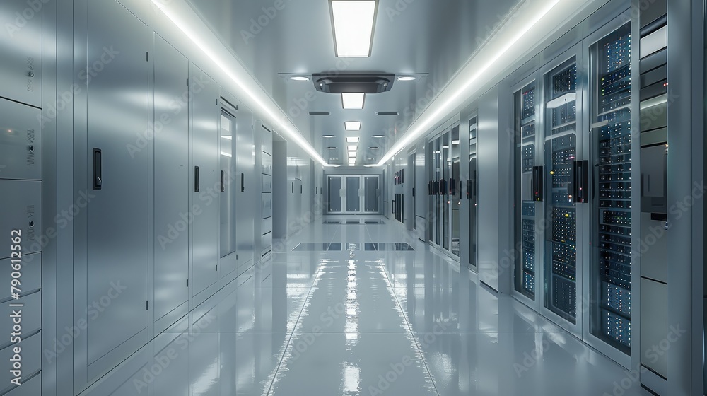 Modern server room. network server room. Generative AI. Modern server room. network server room. Generative AI.