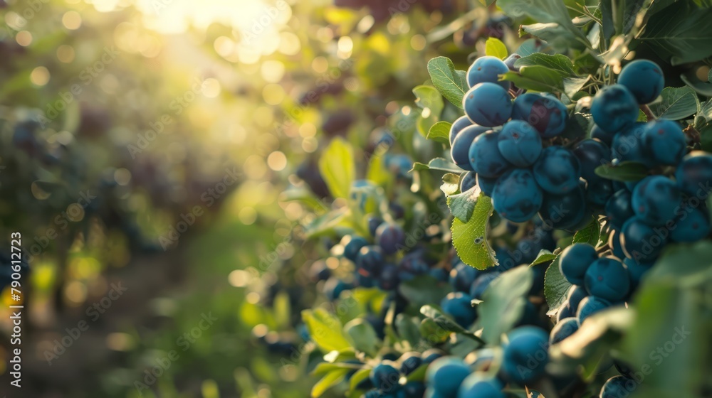 Beautiful branch of ripe plums on garden Beautiful branch of ripe plums on garden