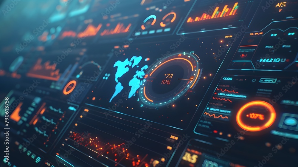 Obraz premium Digital Dashboard Showcasing Stakeholder Feedback and Metrics for Data-Driven Decision Making