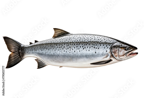 Whole salmon isolated on white