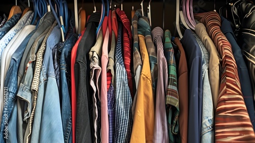 Meticulously Organized Closet Showcasing Efficient Storage and Stylish Clothing Arrangement
