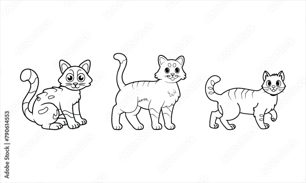 cat outline design for coloring