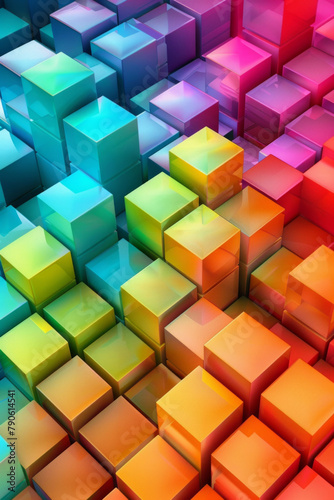 Colorful cubes pattern for background