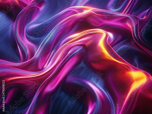 Abstract silk texture with neon glow