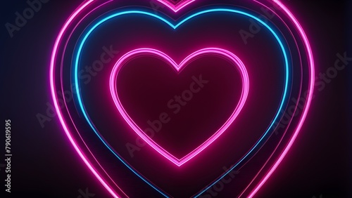 glowing heart  neon heart