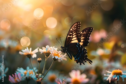 Butterfly on flower © Kanyanat