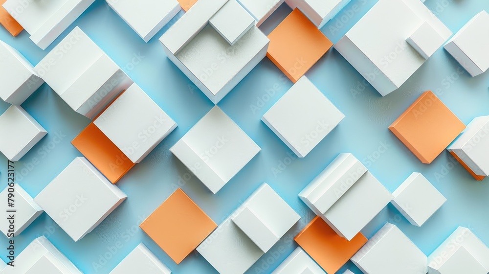 Immerse yourself in an abstract 3D modern square backdrop. Ai Generated.