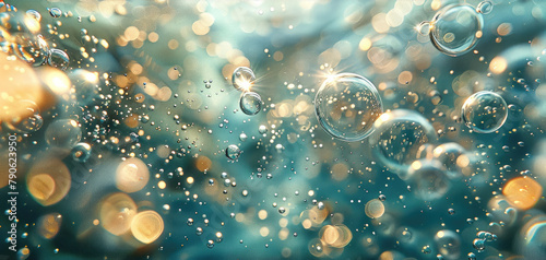 Underwater Bubbles. Generative AI.
