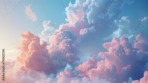 D Illustrated Style Clouds Shaped like Forgotten Dreams Wandering Through the Canvas of the Sky