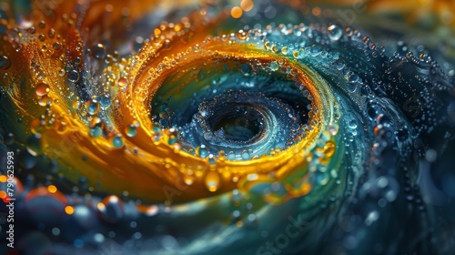Colorful swirls and droplets in a stunning abstract water texture