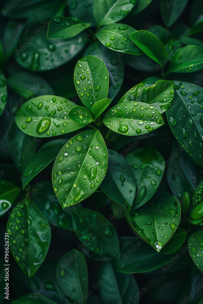 leaves with water drops, the leaves contain water droplets and are green, leaves with water drops, the leaves contain water droplets and are green,