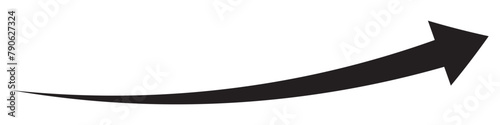 Long arrow vector icon. Arrow thick pointer vector icon isolated. Arch arrow pointer.