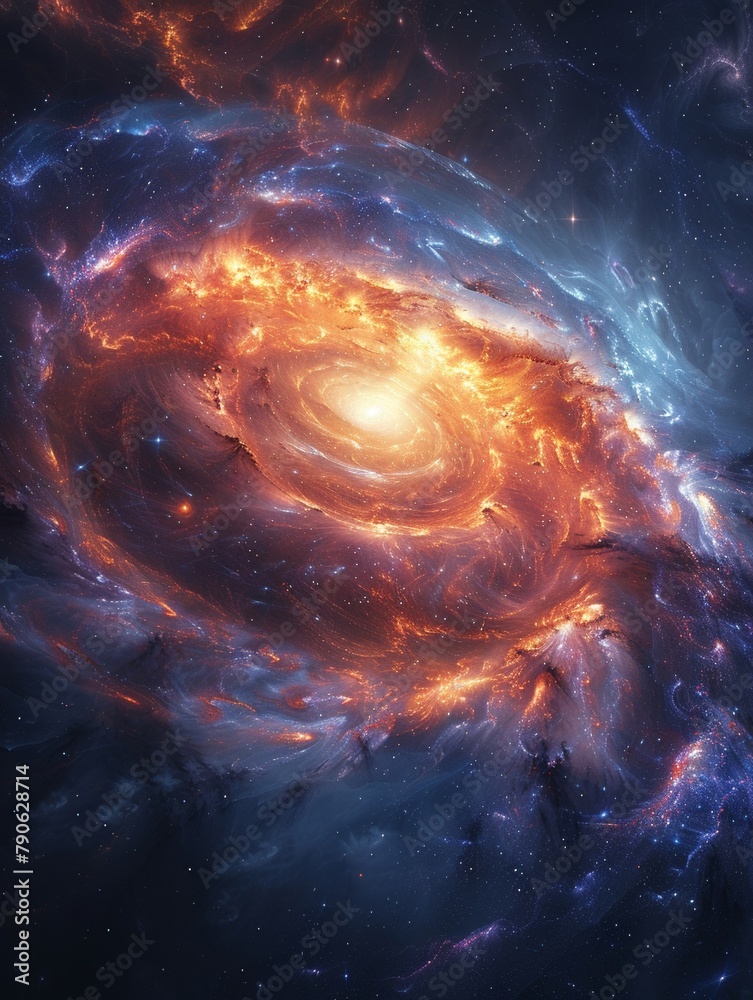 Nucleus of a neon galaxy, where stars are born from cosmic dreams Nucleus of a neon galaxy, where stars are born from cosmic dreams