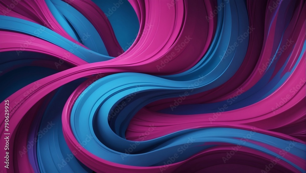 Colorful swirls of magenta and blue create an abstract background. - obrazy, fototapety, plakaty 